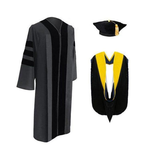 Classic Doctoral Tam, Gown & Hood Package - Graduation Cap&Gown