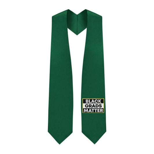 Hunter BLACK GRADS MATTER Graduation Stole - Graduation Cap&Gown