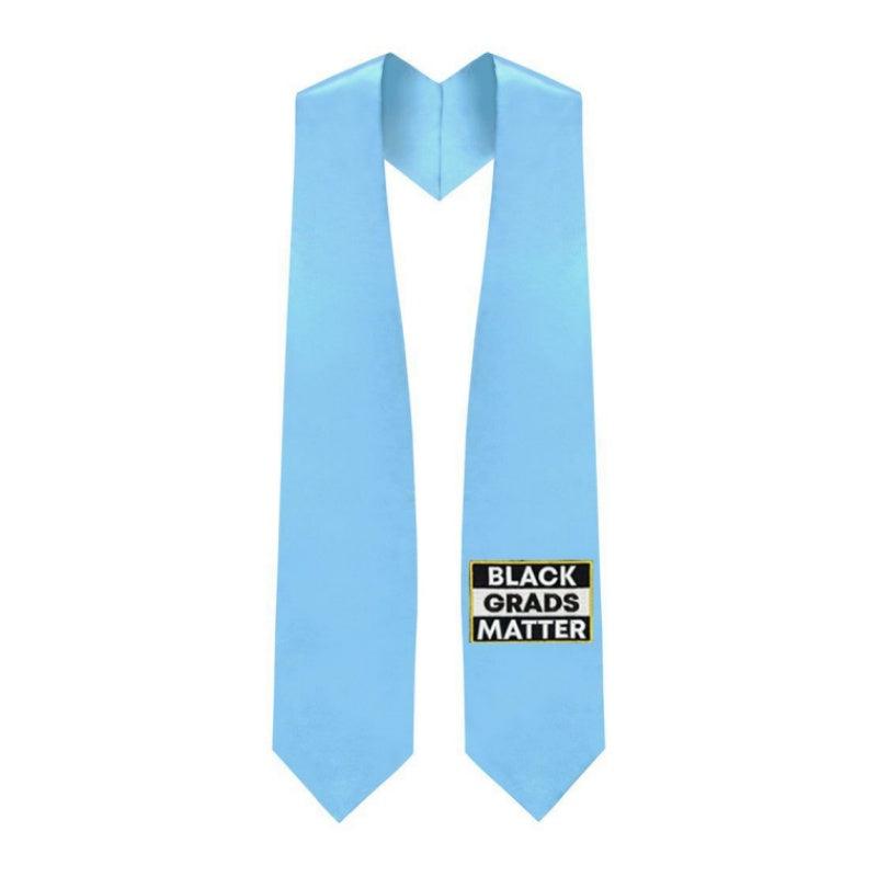 Light Blue BLACK GRADS MATTER Graduation Stole - Graduation Cap&Gown