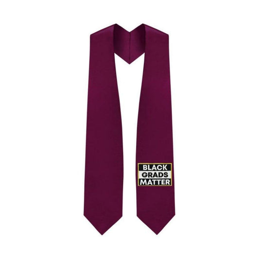 Maroon BLACK GRADS MATTER Graduation Stole - Graduation Cap&Gown