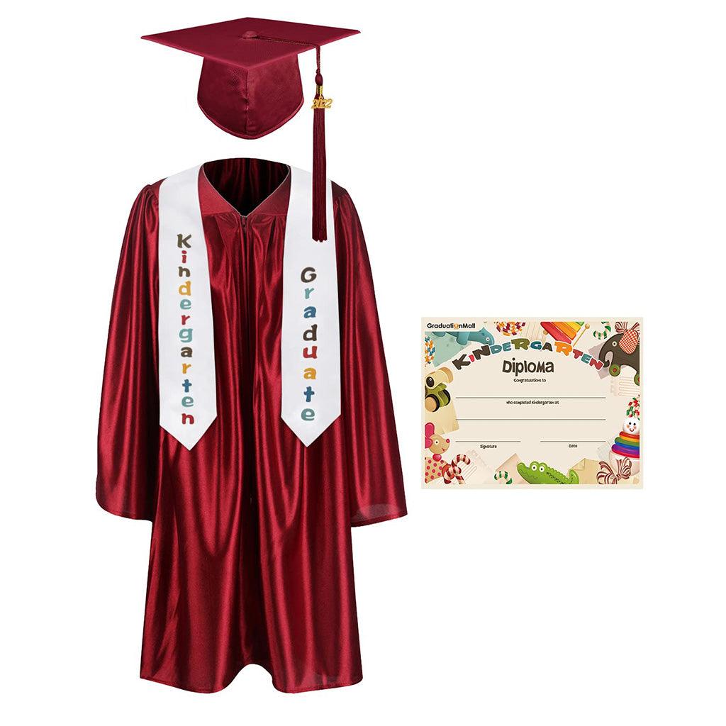 2025 Children's Graduation Gown and Cap Uniform Set with Shawl & Award - Graduation Cap&Gown