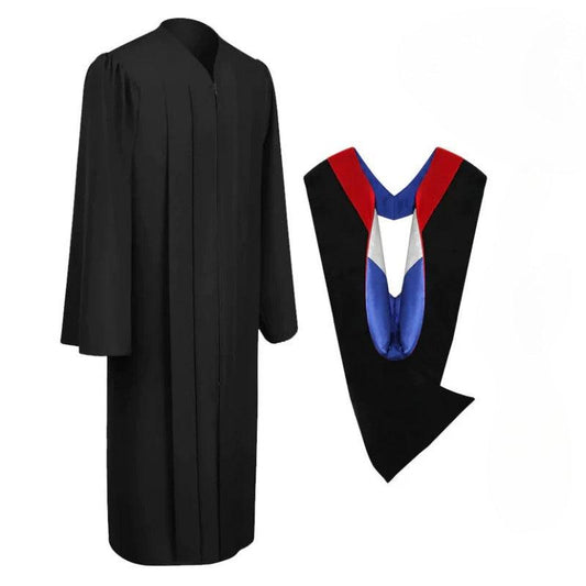 Matte Black Bachelors Graduation Gown & Hood Package - Graduation Cap&Gown