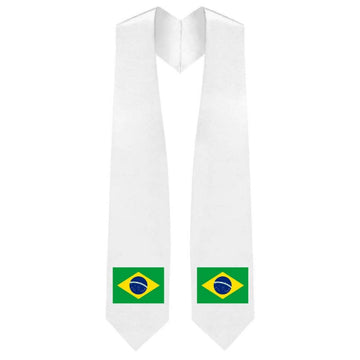 Brazil Embroidered Patch Stole - Brazilian Flag Patch Sash - Graduation Cap&Gown