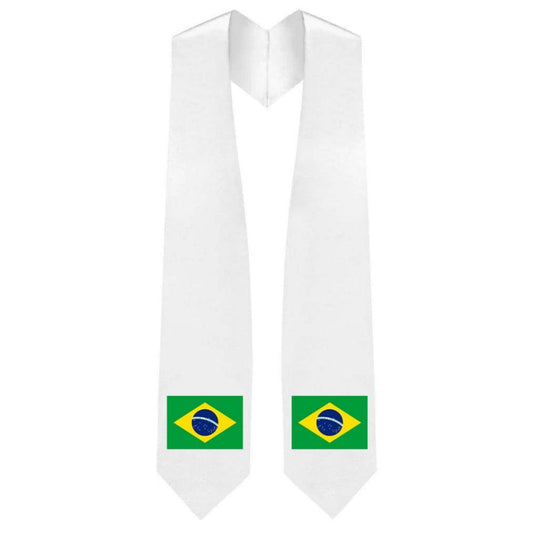 Brazil Embroidered Patch Stole - Brazilian Flag Patch Sash - Graduation Cap&Gown