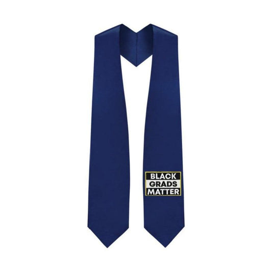 Navy BLACK GRADS MATTER Graduation Stole - Graduation Cap&Gown