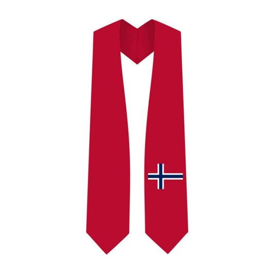 Norway Graduation Stole - Norwegian Flag Sash - Graduation Cap&Gown