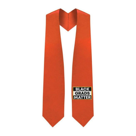 Orange BLACK GRADS MATTER Graduation Stole - Graduation Cap&Gown