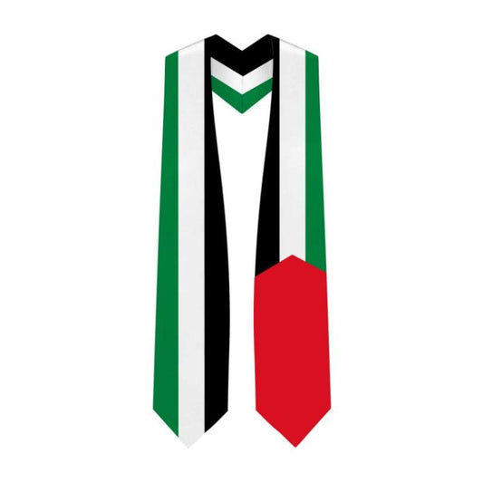 Palestine Graduation Stole - Palestinian Flag Sash - Graduation Cap&Gown