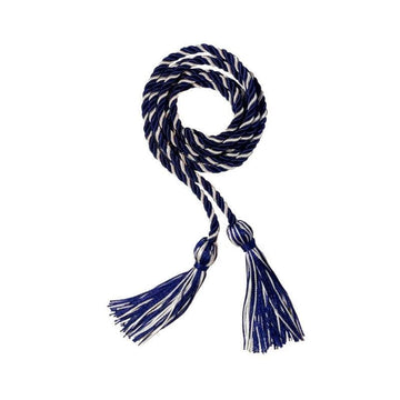 Navy Blue and White Intertwined Honor Cord - Graduation Cap&Gown