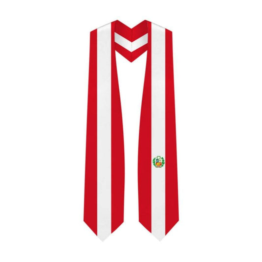 Peru Graduation Stole - Peruvian Flag Sash - Graduation Cap&Gown