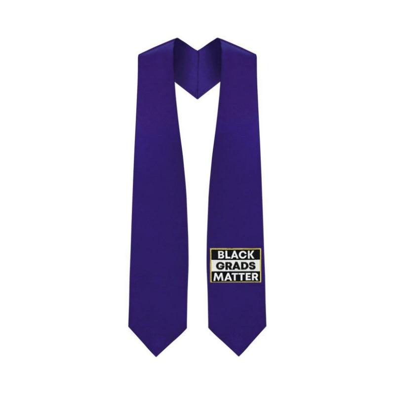 Purple BLACK GRADS MATTER Graduation Stole - Graduation Cap&Gown
