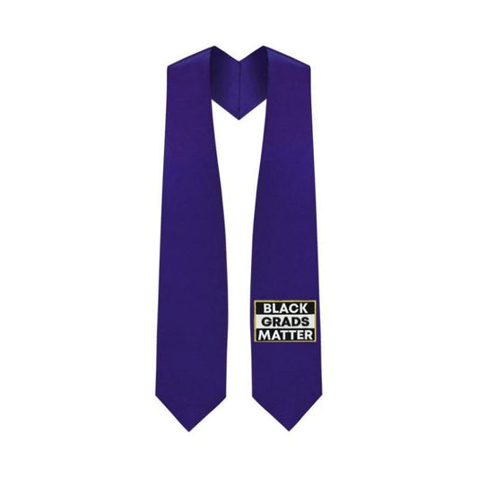 Purple BLACK GRADS MATTER Graduation Stole - Graduation Cap&Gown