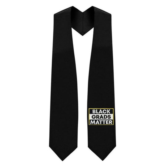 Black BLACK GRADS MATTER Graduation Stole - Graduation Cap&Gown