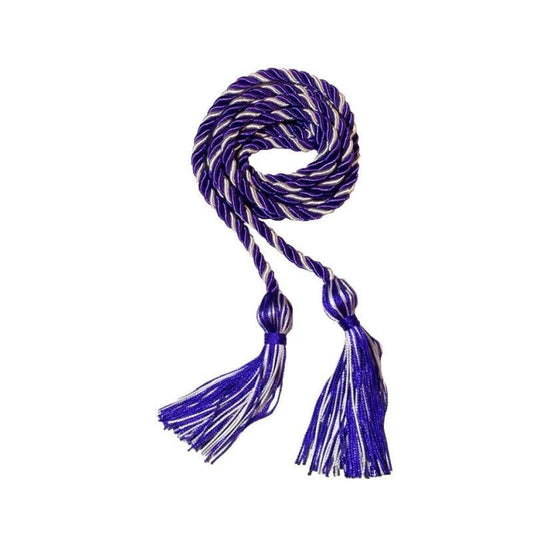 Purple and White Intertwined Honor Cord - Graduation Cap&Gown