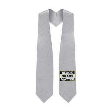 Silver BLACK GRADS MATTER Graduation Stole - Graduation Cap&Gown