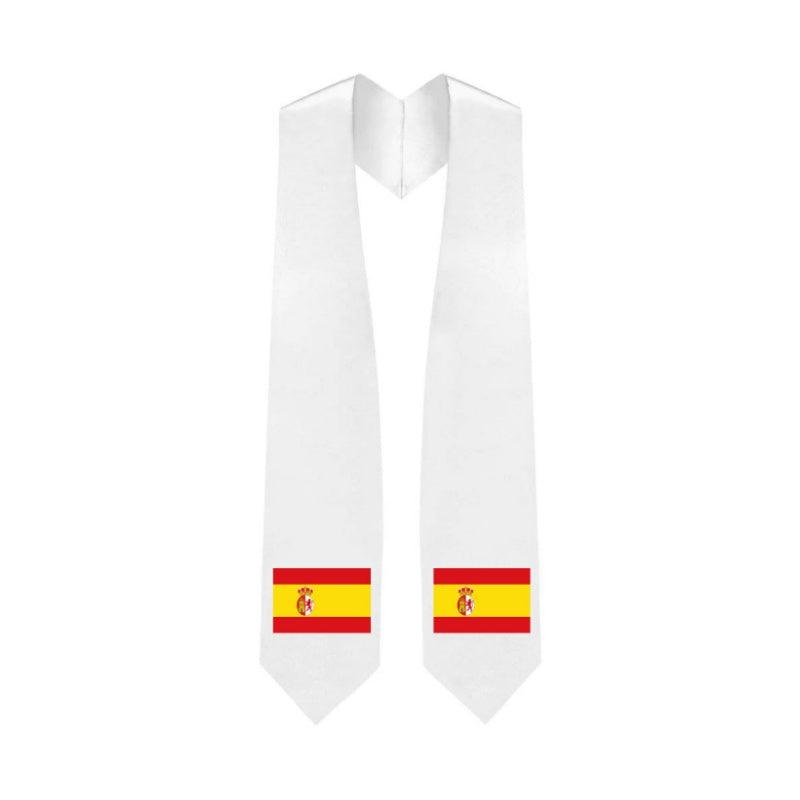Spain Embroidered Patch Stole - Spanish Flag Patch Sash - Graduation Cap&Gown
