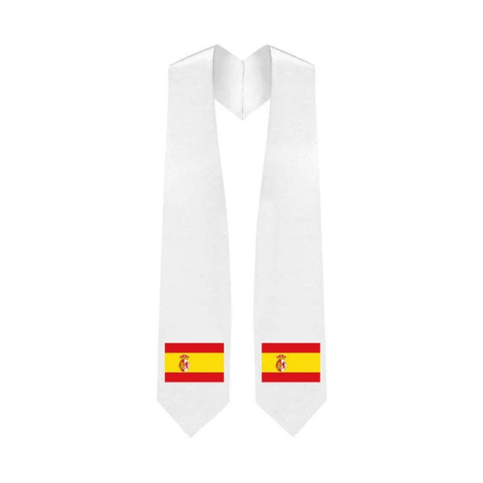 Spain Embroidered Patch Stole - Spanish Flag Patch Sash - Graduation Cap&Gown
