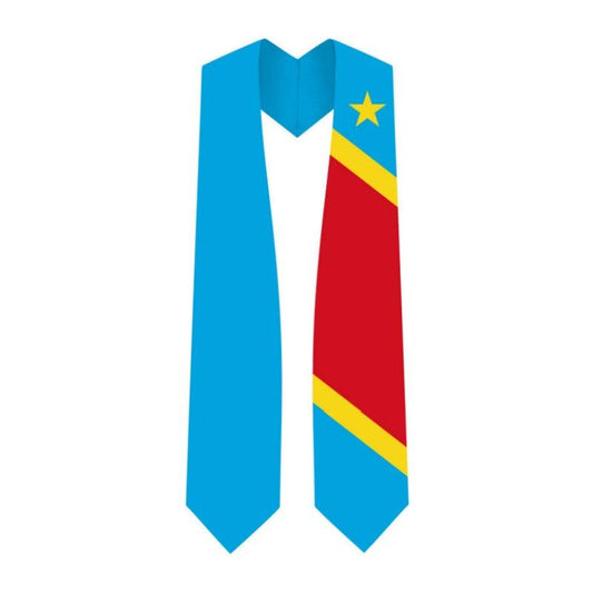 The Democratic Republic of Congo Graduation Flag Stole Sash - Graduation Cap&Gown