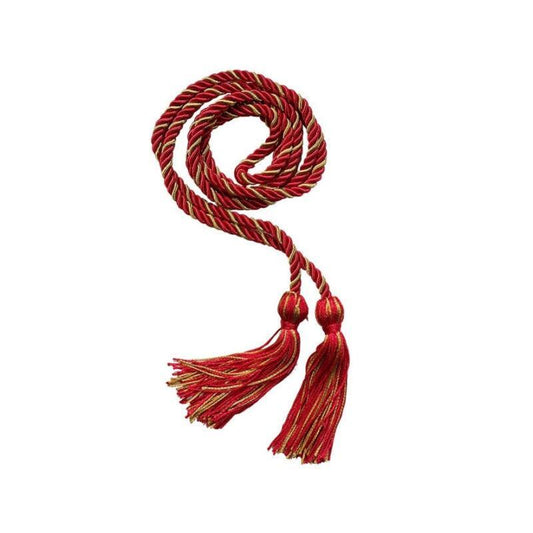 Red and Antique Gold Intertwined Elementary Honor Cord - Graduation Cap&Gown