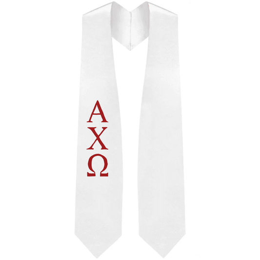 Alpha Chi Omega Greek Lettered Stole - Graduation Cap&Gown