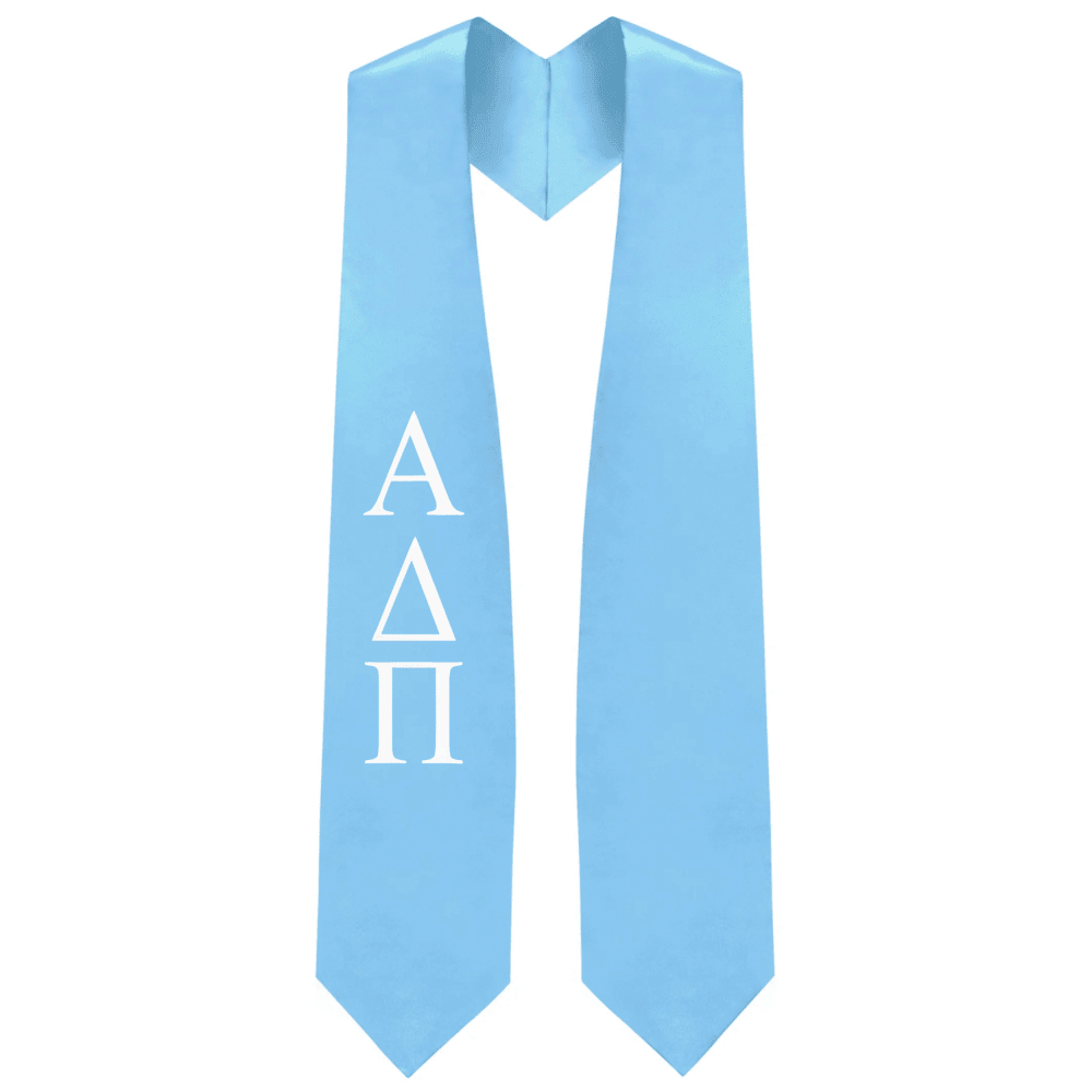 Alpha Delta Pi Greek Lettered Stole - Graduation Cap&Gown