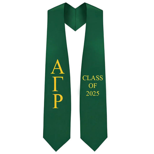 Alpha Gamma Rho Greek Lettered Stole w/ Year - Graduation Cap&Gown