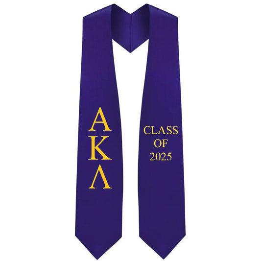 Alpha Kappa Lambda Greek Lettered Stole w/ Year - Graduation Cap&Gown