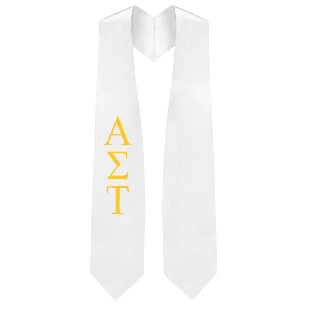 Alpha Sigma Tau Greek Lettered Stole - Graduation Cap&Gown