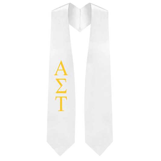 Alpha Sigma Tau Greek Lettered Stole - Graduation Cap&Gown