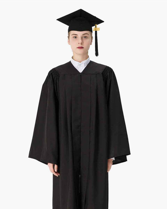 Deluxe Fluted Bachelor Graduation Gown Cap Tassel Package - Graduation Cap&Gown