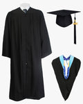 Deluxe Bachelor Graduation Cap Gown Hood Package - Graduation Cap&Gown