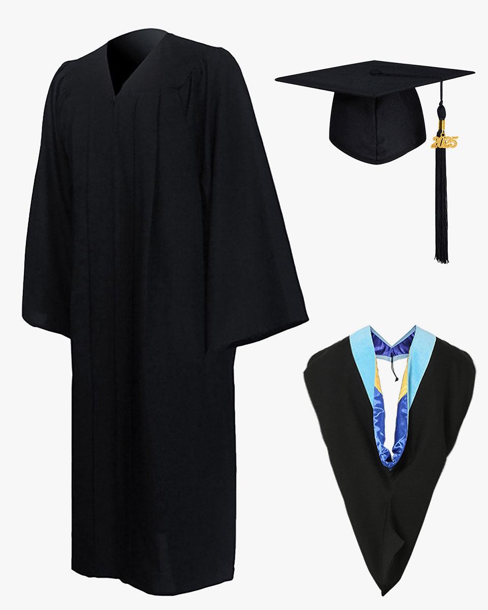 Economy Bachelor Graduation Cap Gown Hood Package - Graduation Cap&Gown
