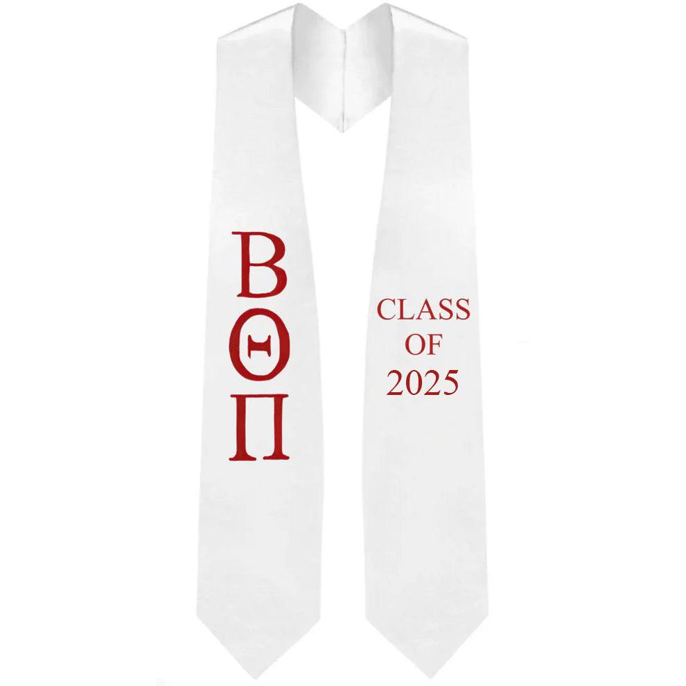 Beta Theta Pi Greek Lettered Stole w/ Year - Graduation Cap&Gown