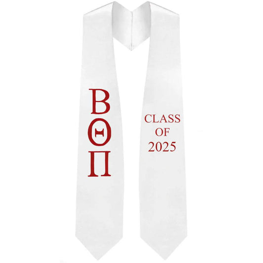 Beta Theta Pi Greek Lettered Stole w/ Year - Graduation Cap&Gown