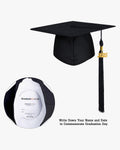 Deluxe Fluted Bachelor Graduation Gown Cap Tassel Package - Graduation Cap&Gown