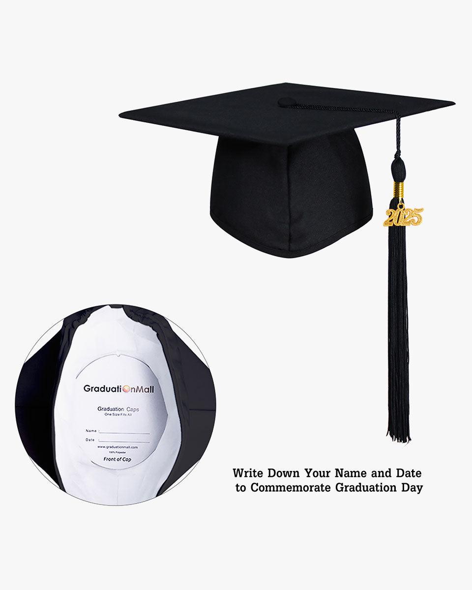 Deluxe Fluted Bachelor Graduation Gown Cap Tassel Package - Graduation Cap&Gown