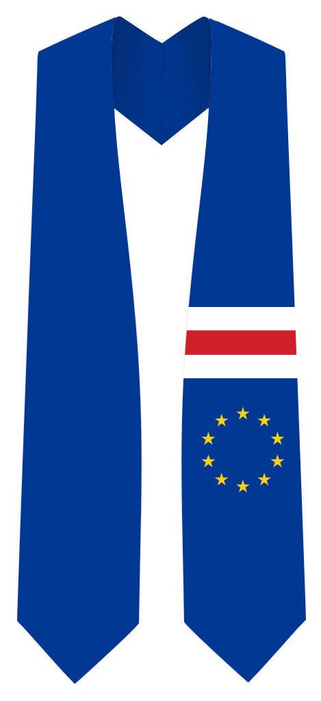 Cape Verde Graduation Stole - Cape Verde Flag Sash - Graduation Cap&Gown