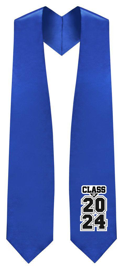 Royal Blue "Class of 2024/2025" Graduation Stole - Graduation Cap&Gown