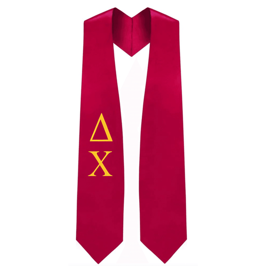 Delta Chi Greek Lettered Stole - Graduation Cap&Gown