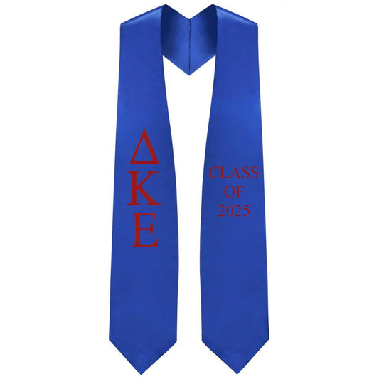 Delta Kappa Epsilon Lettered Stole w/ Year - Graduation Cap&Gown