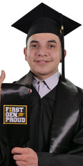 Black First Gen Proud Graduation Stole - Graduation Cap&Gown