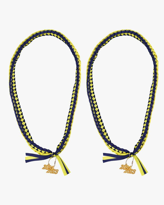 Graduation Braided Ribbon Lei with 2024 Year Charm - Graduation Cap&Gown