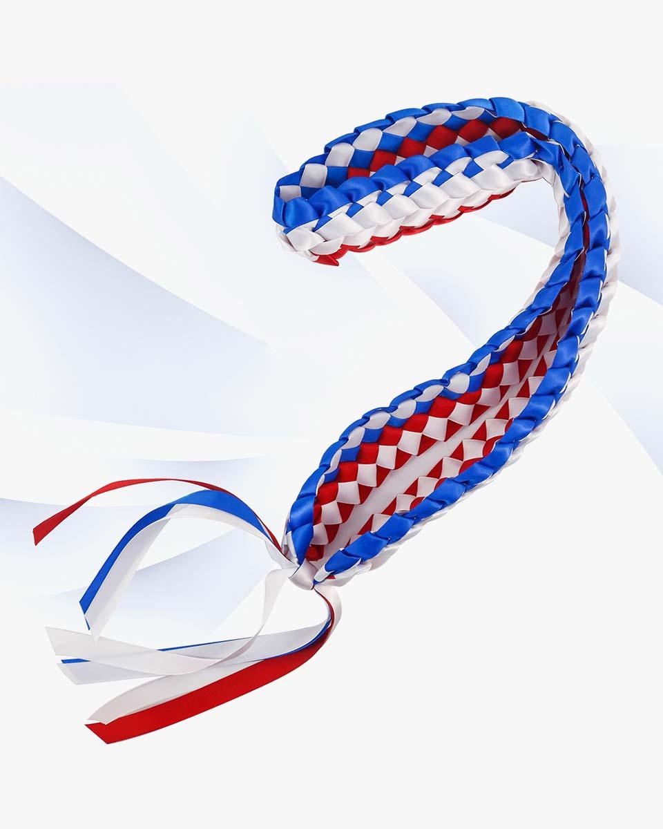 Graduation Leis with National Flag Color Ribbon Lei Braided Necklace - Graduation Cap&Gown