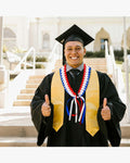 Graduation Leis with National Flag Color Ribbon Lei Braided Necklace - Graduation Cap&Gown