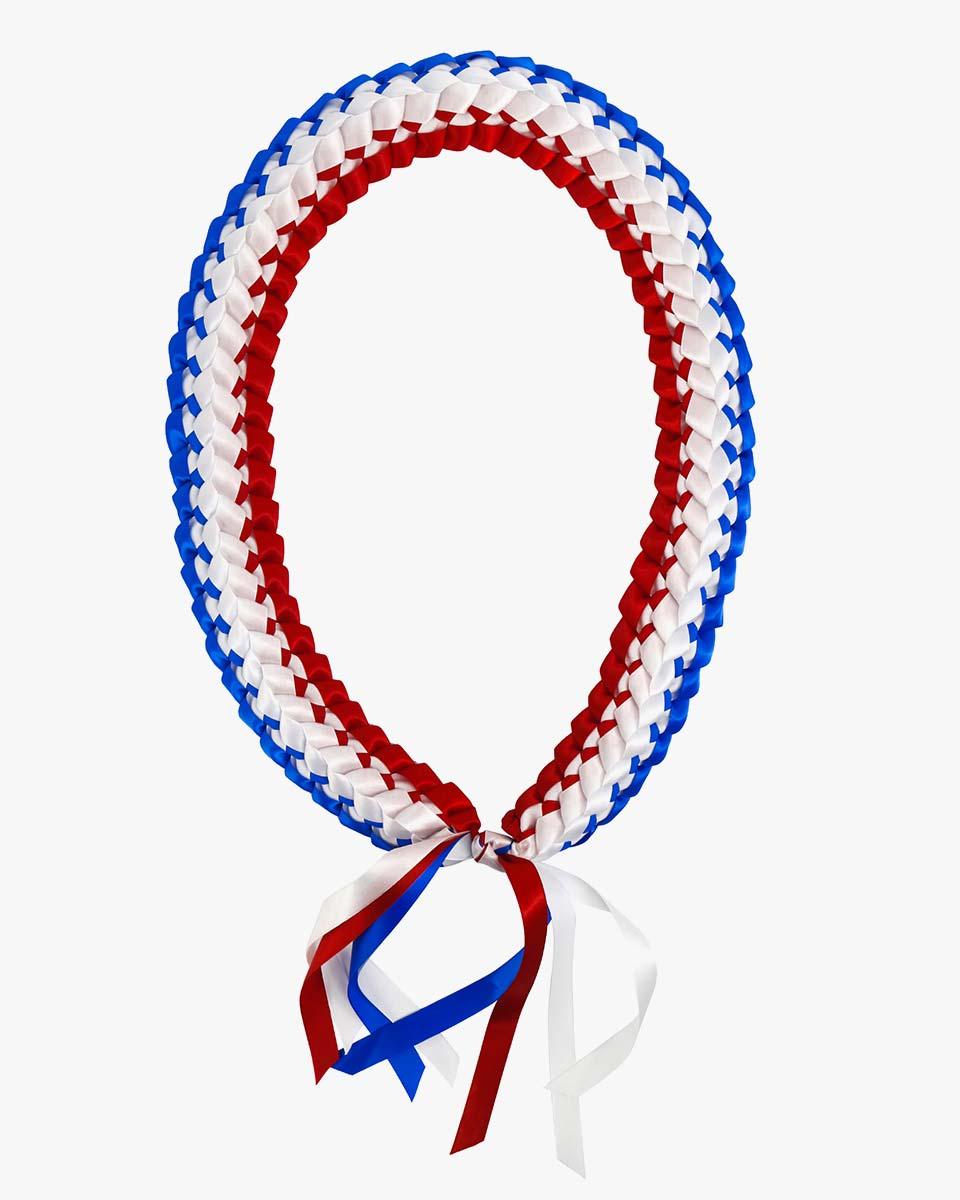 Graduation Leis with National Flag Color Ribbon Lei Braided Necklace - Graduation Cap&Gown