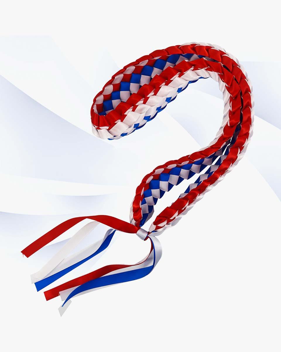 Graduation Leis with National Flag Color Ribbon Lei Braided Necklace - Graduation Cap&Gown