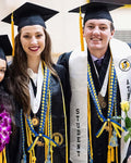 Graduation Braided Ribbon Lei with 2024 Year Charm - Graduation Cap&Gown