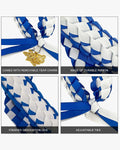 Graduation Braided Ribbon Lei with 2024 Year Charm - Graduation Cap&Gown