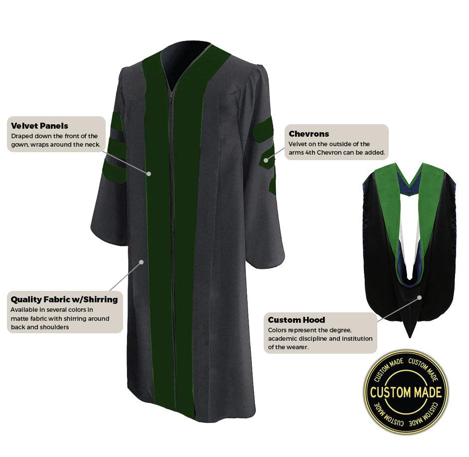 Custom Classic Doctoral Gown and Hood Package - Graduation Cap&Gown