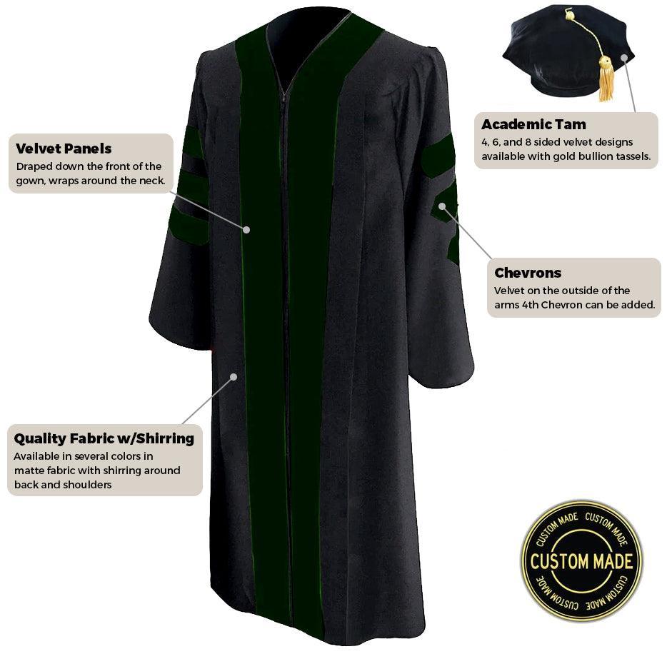 Custom Classic Doctoral Gown and Tam Package - Graduation Cap&Gown